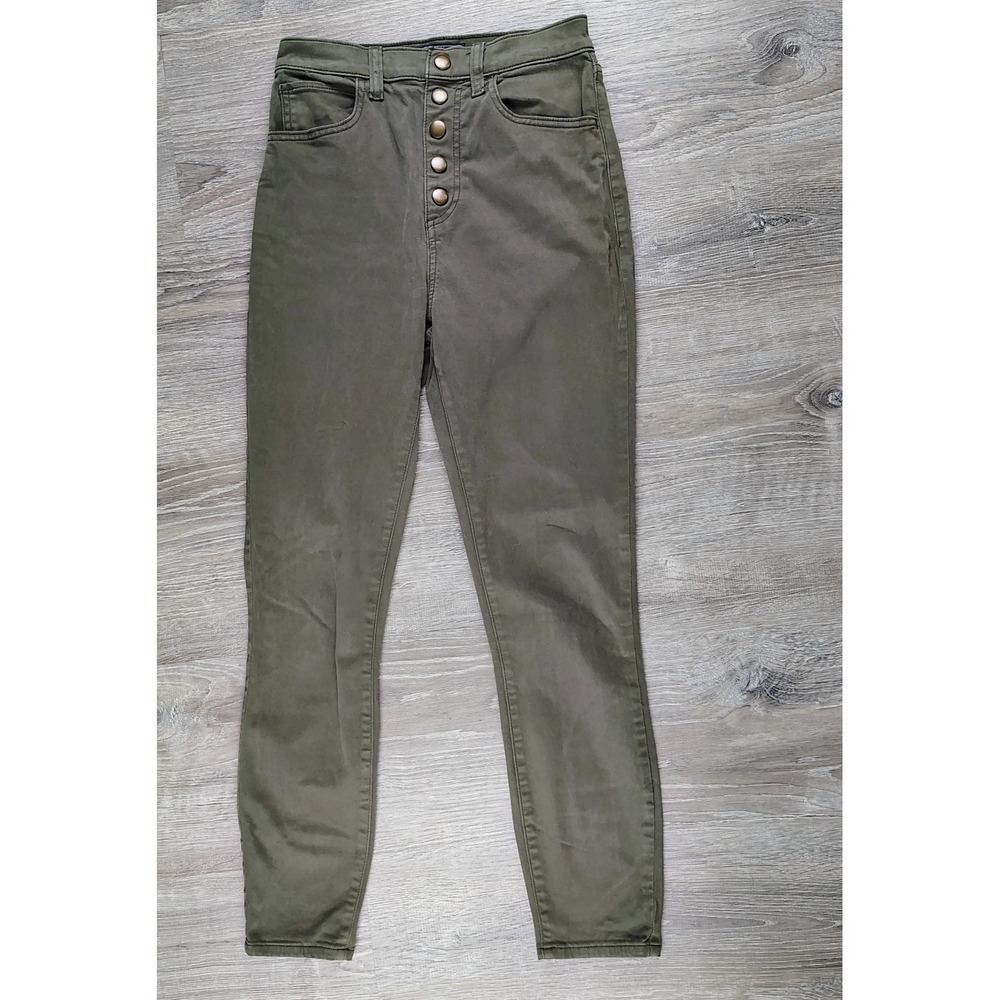 Abercrombie & Fitch Jeans Womens 25/0R Green Ultra High Rise Super Skinny Ankle